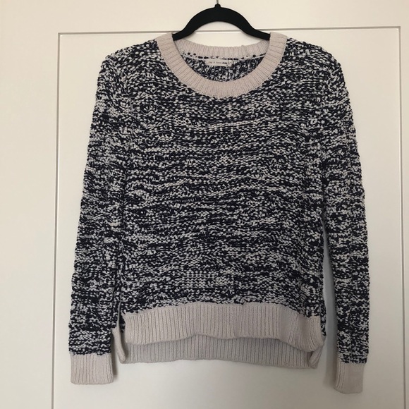Rag and Bone Navy Blue Cream Textured Sweater XS - Picture 1 of 4